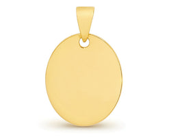9ct Yellow Gold Oval Engraveable Pendant