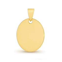 9ct Yellow Gold Oval Engraveable Pendant