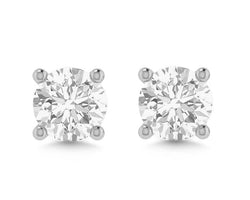 18ct White Gold Four Claw Diamond Stud Earrings 0.50ct