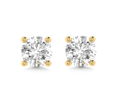 9ct Yellow Gold Four Claw Diamond Stud Earrings 0.25ct