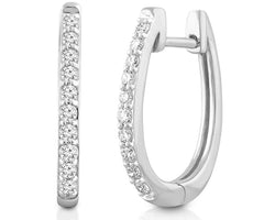 9ct White Gold 0.25ct Diamond Huggies