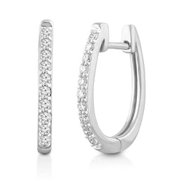 9ct White Gold 0.25ct Diamond Huggies