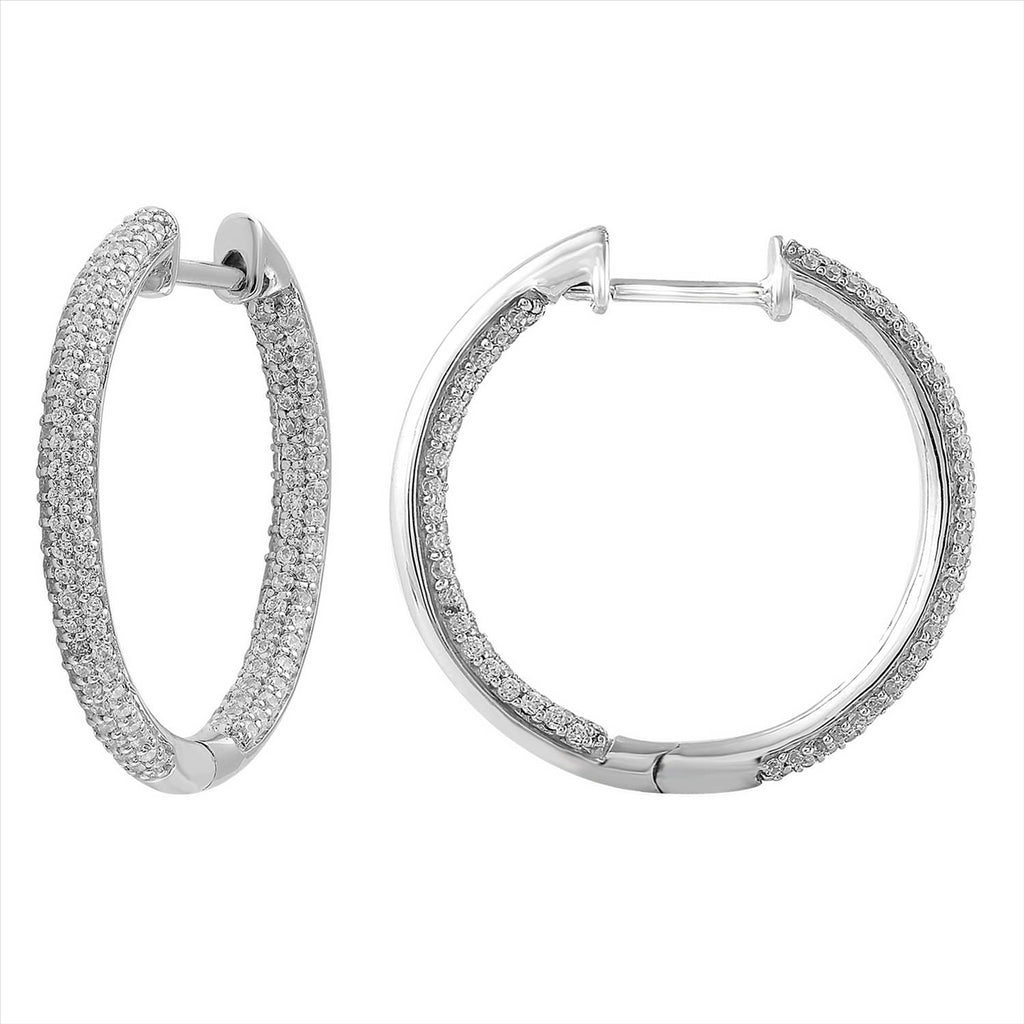 9K WHT GLD 0.50CT HI I1 DIA IN OUT HOOPS