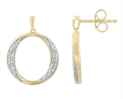 9ct Yellow Gold 0.18Ct HI/I1 Diamond Earrings