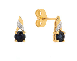 Sapphire Diamond Earrings Yellow Gold