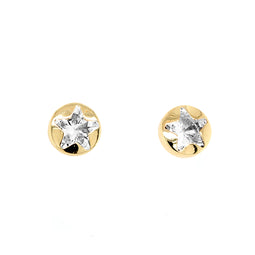 CZ Star 9ct Yellow Gold Earrings