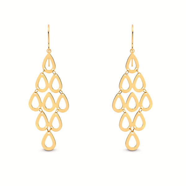 9ct Yellow Gold Silver Filled Drop Earrings