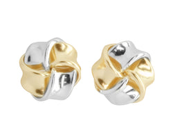 Yellow Gold & Silver Knot Earring