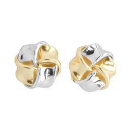 Yellow Gold & Silver Knot Earring