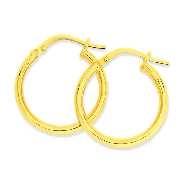 9ct And Silver Bonded Hoop Earrings