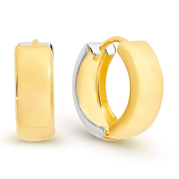 9ct And Silver Bonded Half And Half Huggies