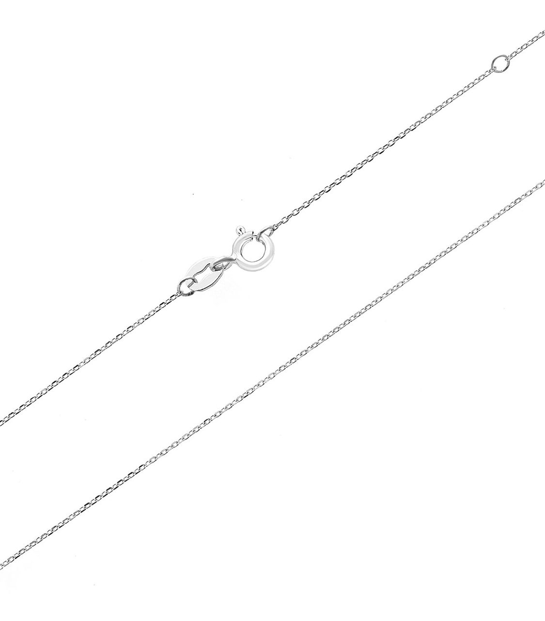 9ct White Gold Fine Cable Chain