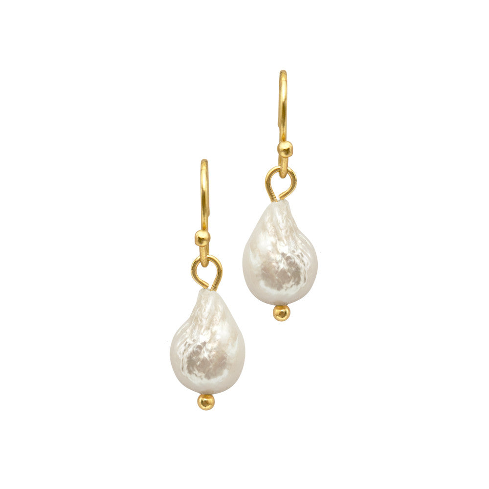 Audrey Gold Freshwater Pearl Earrings