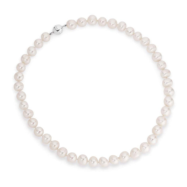 White Potato Shape Freshwater Pearls Strand Necklace