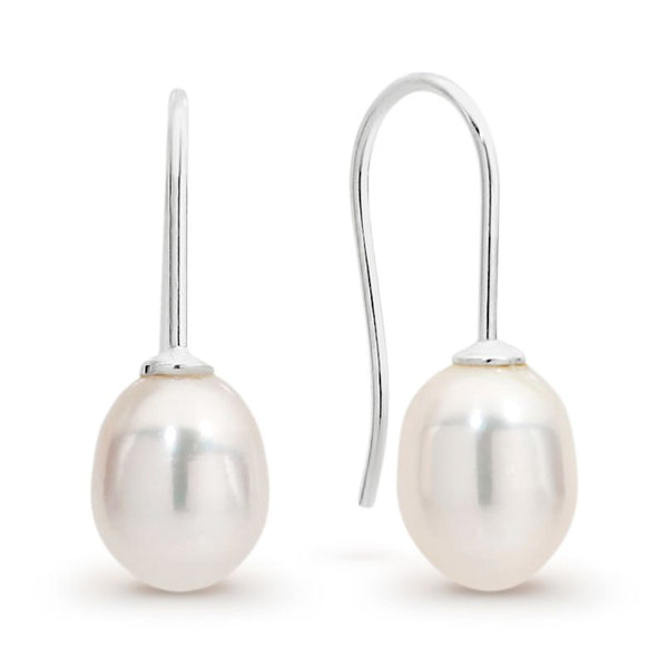 Silver Fresh Water Pearl Earrings.
