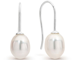 Silver Fresh Water Pearl Earrings.