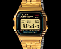 Mens Yellow Gold Plated Digital Watch