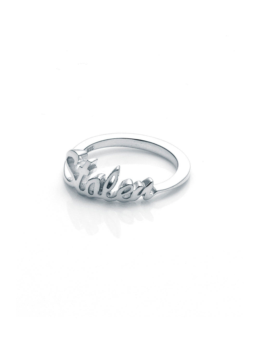Sterling Silver Stolen Script Ring