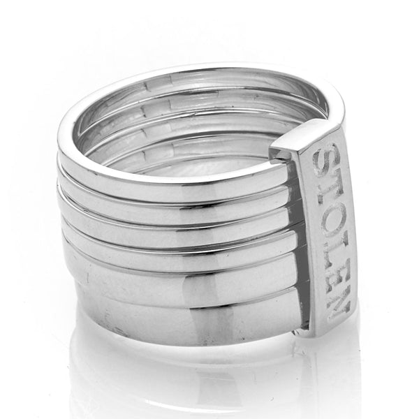 Stolen Girlfriends Club Six Piece Band Ring Size L