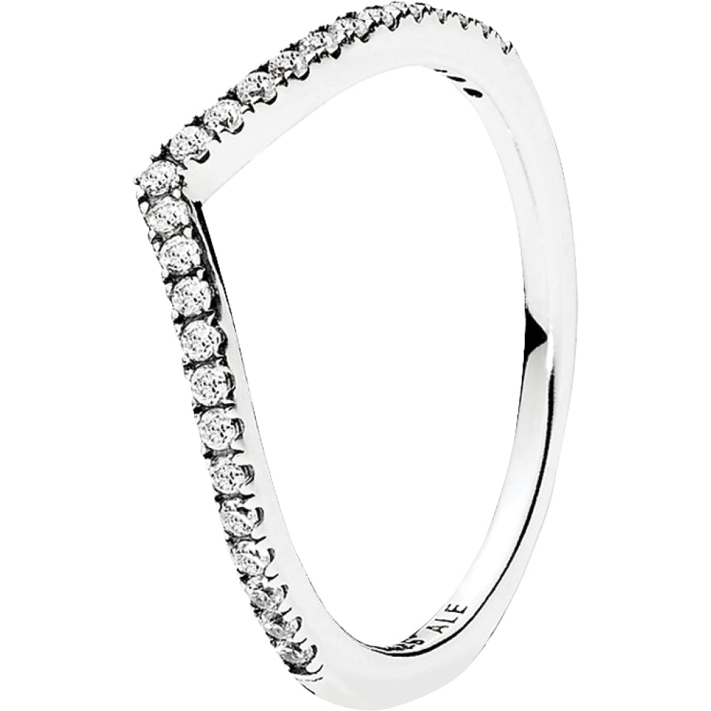 Shimmering Wish Silver Ring With Cz