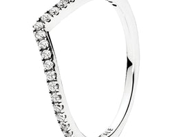 Shimmering Wish Silver Ring With Cz