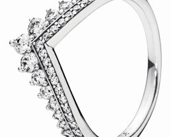 PrincessWish Silver Ring with Clear CZ