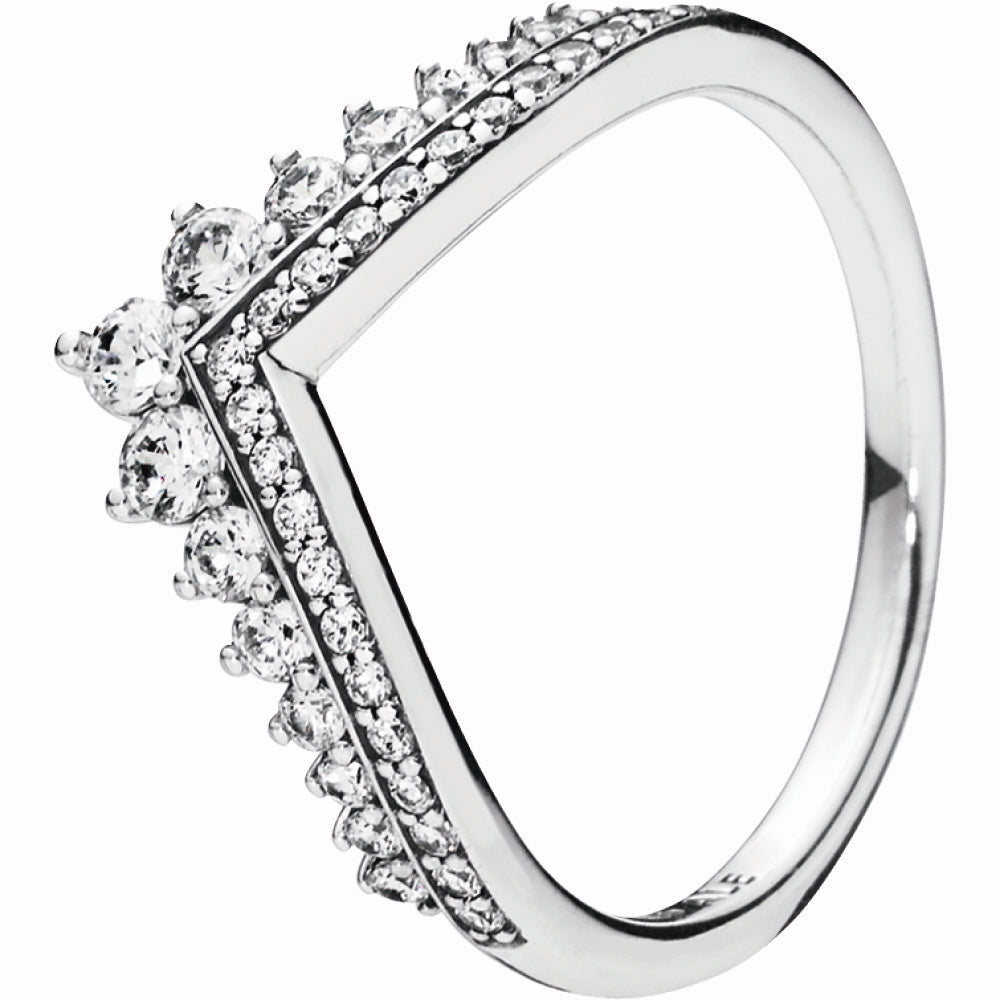 Princess Wish Silver Ring with Clear CZ