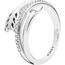 Sparkling Arrow Silver Ring With Clear Cz