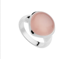 Najo Sterling Silver Triangular Pink Chalcedony Ring