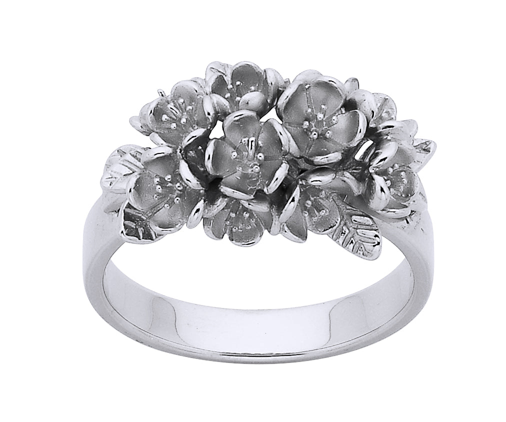 Silver Flower Cluster Ring