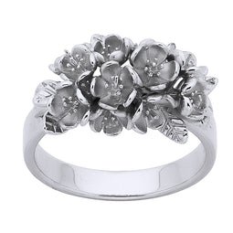 Silver Flower Cluster Ring