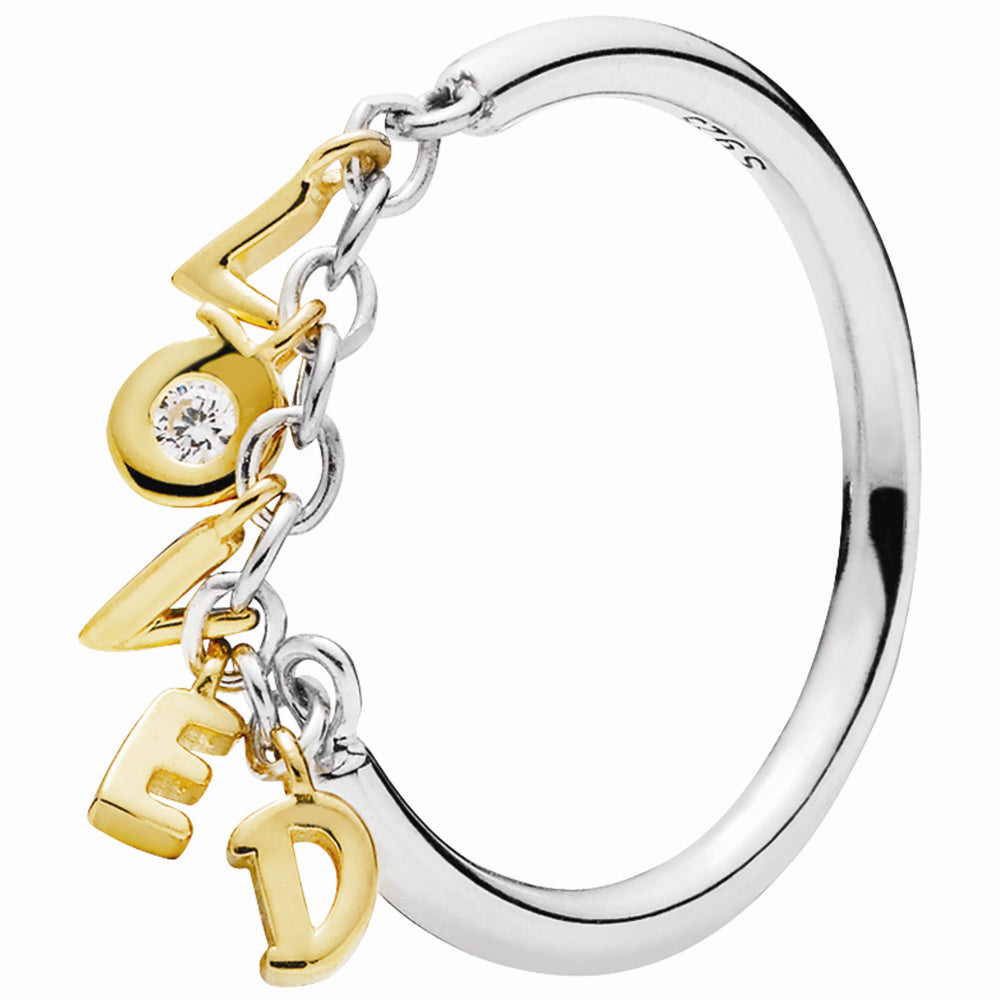 PANDORA Shine Loved Script ring