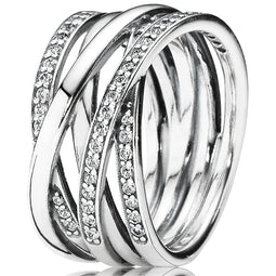 Entwined Strands Wide Silver Ring