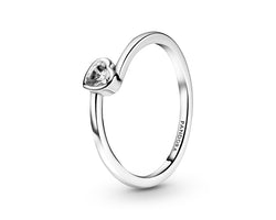 Heart Ring With Clear Cubic Zirconia