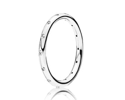 Sparkling Droplets Silver Ring Band