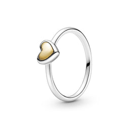 Pandora Two Toned Domed Golden Heart Ring