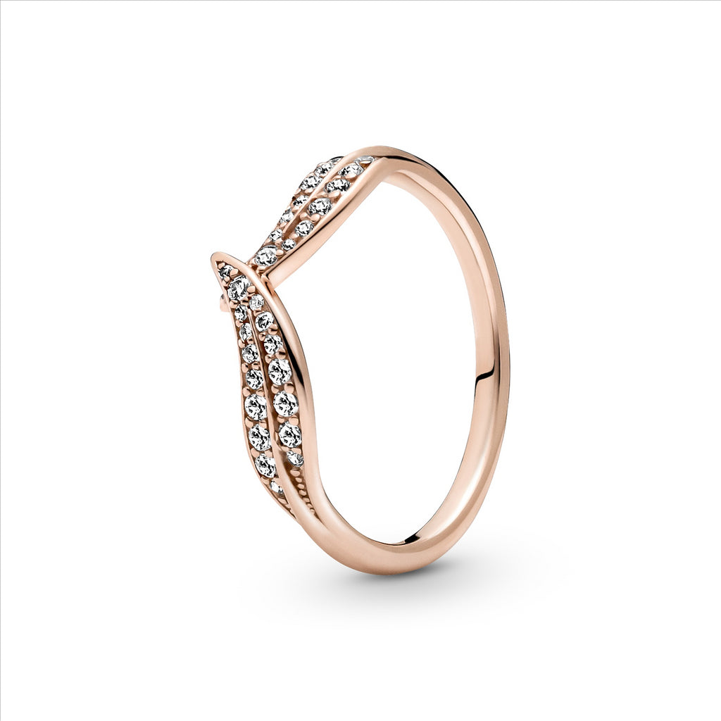 Pandora Rose Leaves Wishbone Ring – Fishers Jewellers