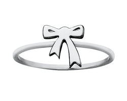 Karen Walker Silver Mini Bow Ring - Size N
