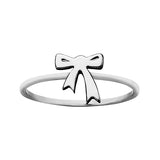 Karen Walker Silver Mini Bow Ring - Size N
