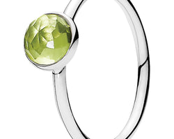 August Droplet Silver Feature Ring W Peridot