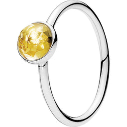 November Droplet Silver Feature Ring W Citrine