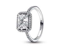 Sterling Silver Ring With Clear Cubic Zirconia