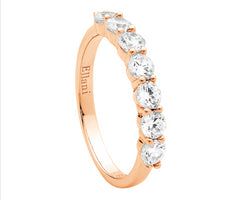 Ss 7 X 3.5Mm Wh Cz Ring W/ Rose Gold Plating
