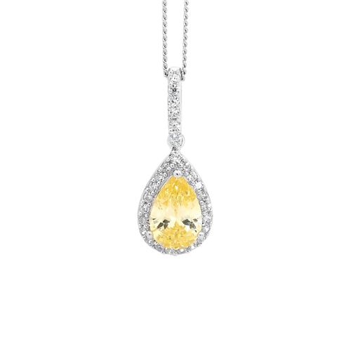 Pear Drop Pendant with Cz Surround