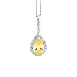 Pear Drop Pendant with Cz Surround
