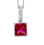 Sterling Silver Red And White CZ Pendant