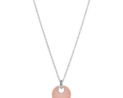 Najo Sterling Silver & Rose Gold Puff Disc Pendant