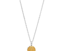 Najo Sterling Silver & Yellow Gold Bee Disc Pendant