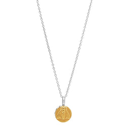 Najo Sterling Silver & Yellow Gold Bee Disc Pendant