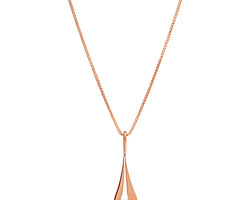 Rose Gold Plated Teardrop Pendant On Chain
